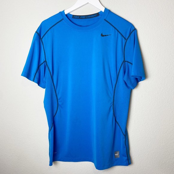 nike pro combat blue